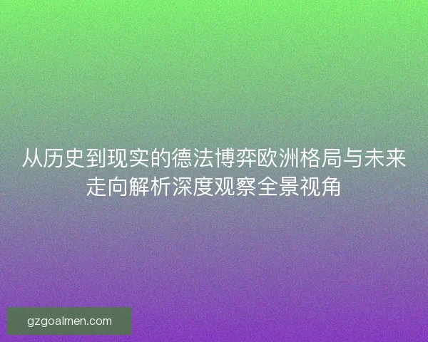 从历史到现实的德法博弈欧洲格局与未来走向解析深度观察全景视角